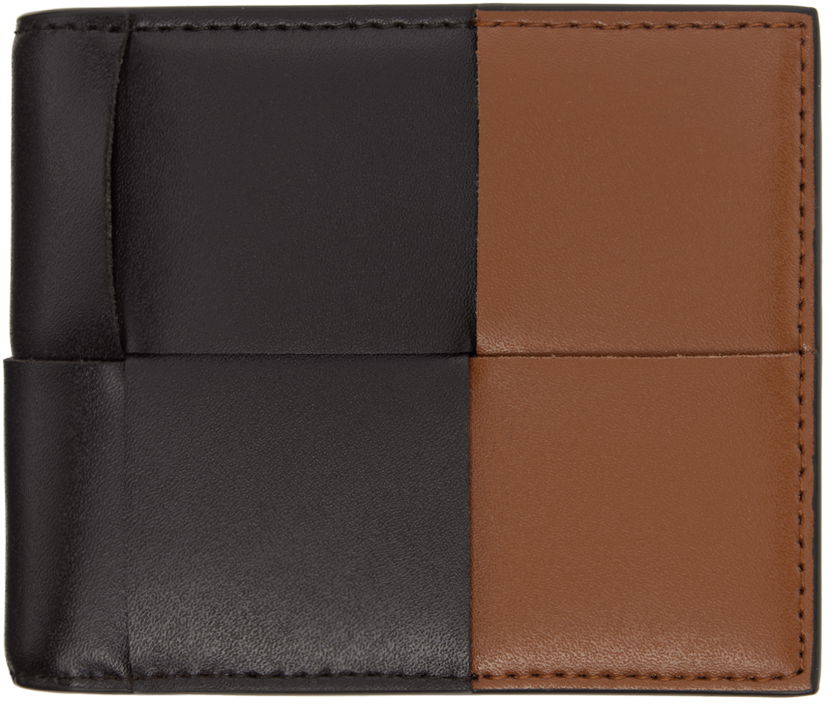 Tegnebog Bottega Veneta Black & Brown Cassette Bi-Fold Wallet Sort | 743004 V4HD3 2476