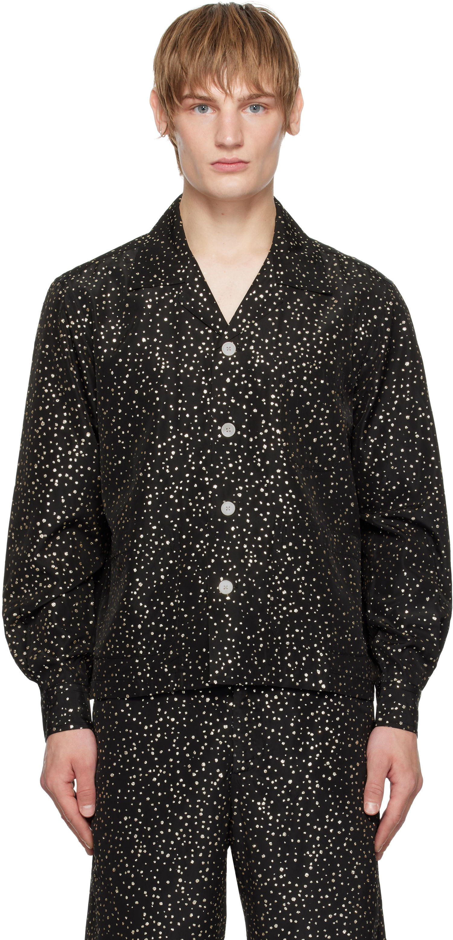 Skjorte Bode Glitter Long Sleeve Shirt Sort | MRF24SH059, 0