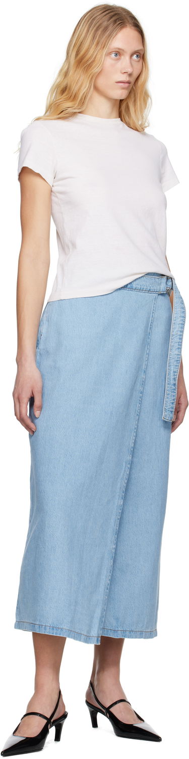 Nederdel Levi's Column Wrap Denim Maxi Skirt Blå | 001VG-0000, 3