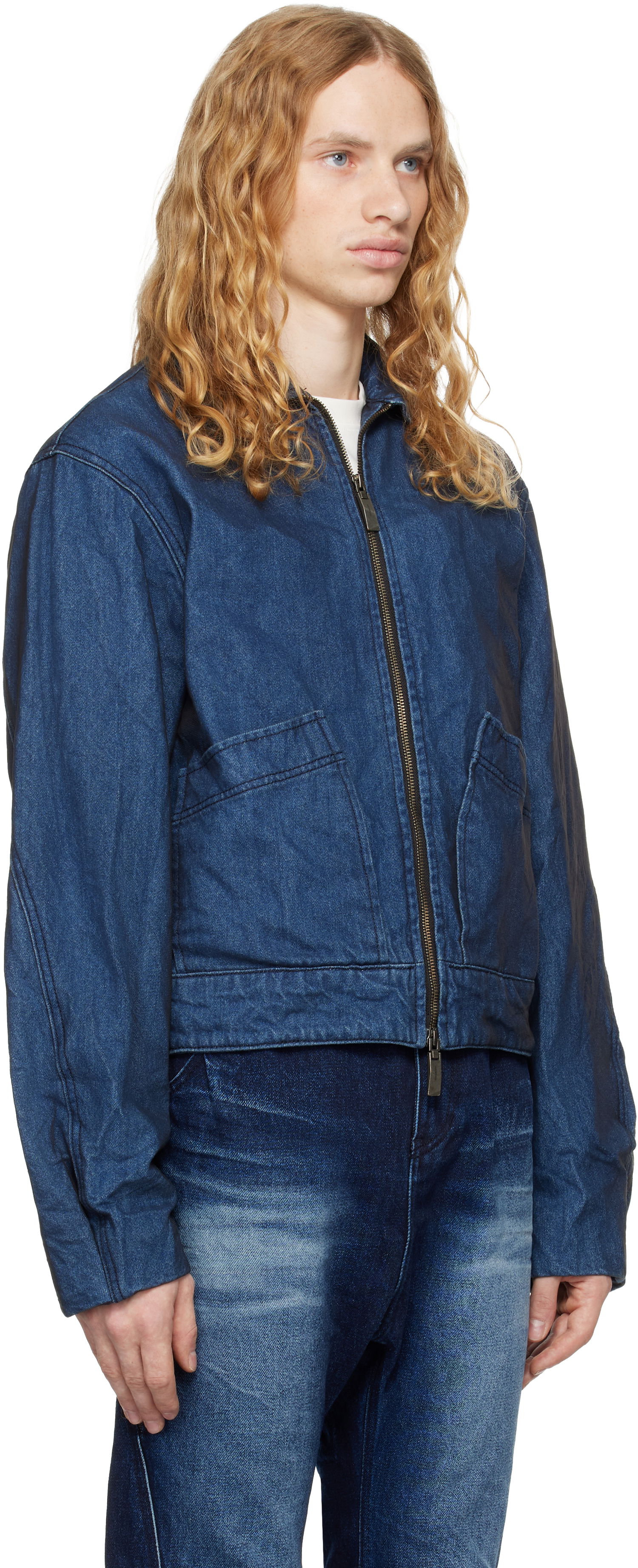 Bomberjakke ADER ERROR Denim Zip-Up Jacket Blå | BN01FWJK1601BL, 1