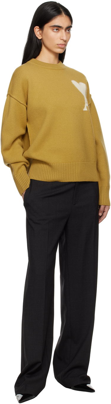 Sweater AMI AMI Paris Wool Ami de Coeur Sweater Gul | UKS090.KN0090, 3