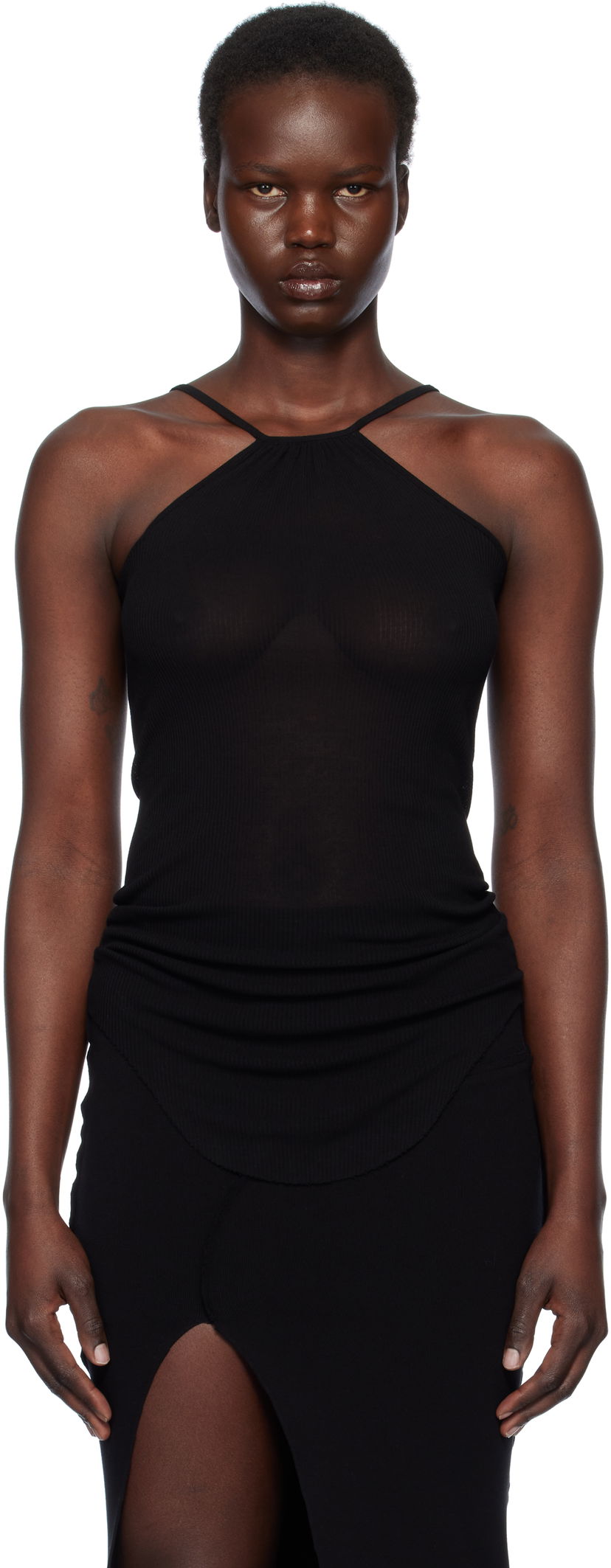 Kjole Rick Owens Rick Owens Hollywood Skorpio Tank Top Sort | RP01E7104 RC