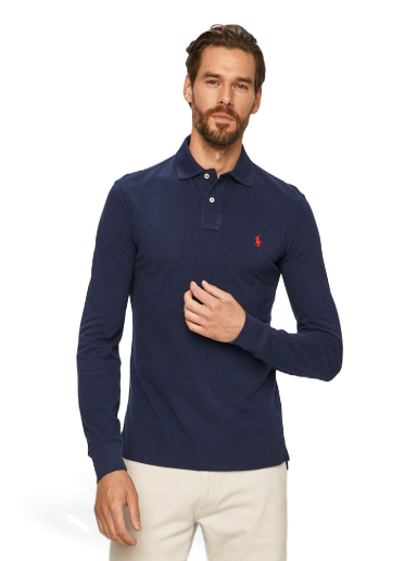 Polo skjorte Polo by Ralph Lauren Slim Fit Polo Mørkeblå | 710681126038