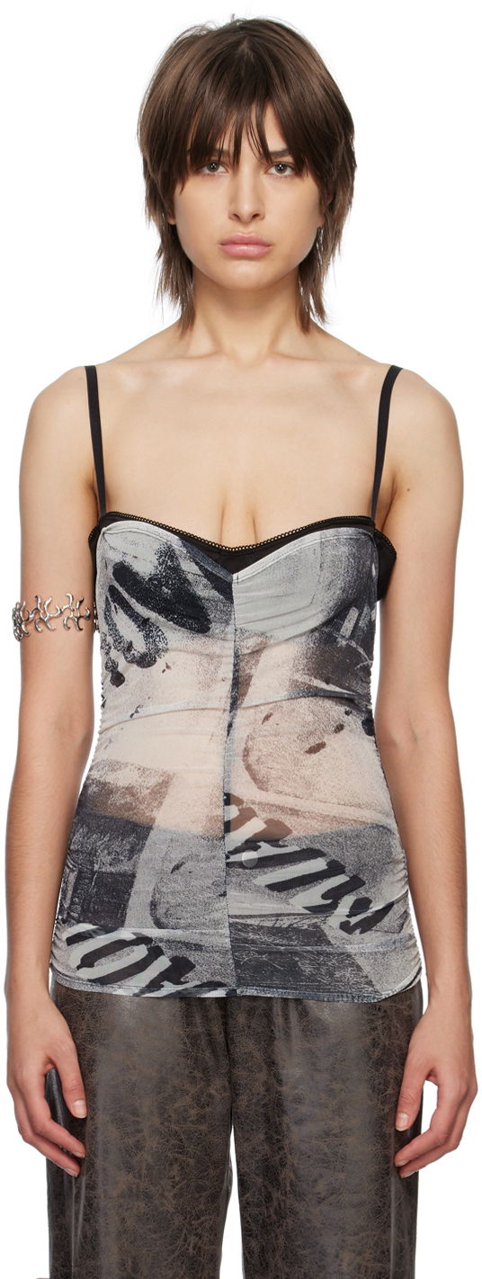 Tanktop Miaou Miaou Renzo Semi-Sheer Printed Tank Top Flerfarvet | 7064PM1EYR
