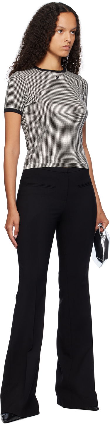 T-shirt Courrèges Contrast Houndstooth Slim T-Shirt Sort | 324JTS017JS0167, 3