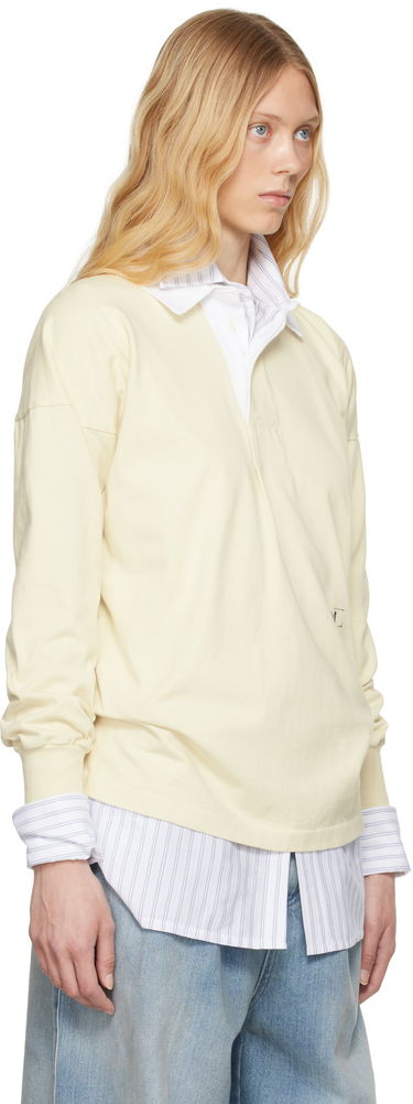 Polo skjorte Maison Margiela Maison Margiela Printed Logo Long Sleeve Polo Gul | S51GL0056 M20096, 1