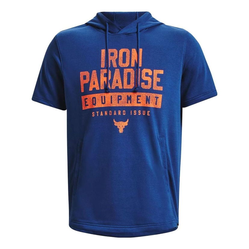 Sweatshirt Under Armour Project Rock Men's Training Short Sleeve Hoodie Blå | 1378018-471
