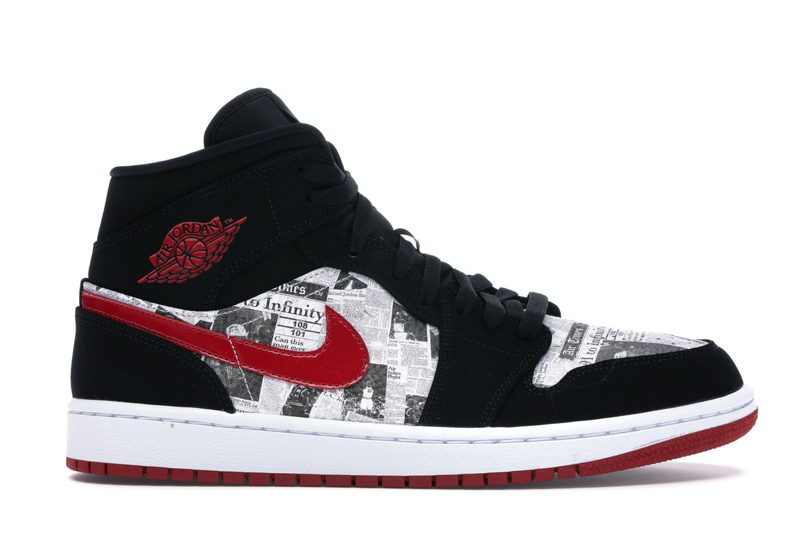 Sneakers og sko Jordan Jordan 1 Mid Newspaper Air Times Sort | 852542-061, 0