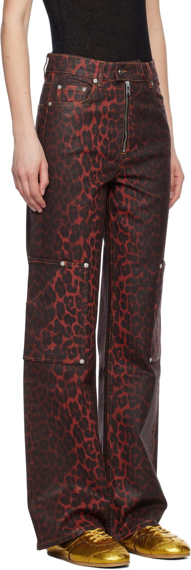Cargo bukser GANNI Ganni Andi Foil Cargo Jeans Rød | J1680, 1