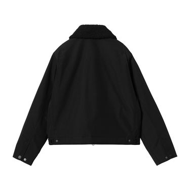 Bomberjakke Carhartt WIP Newkirk Black Jacket with Faux Fur Collar Sort | I033880_5, 6
