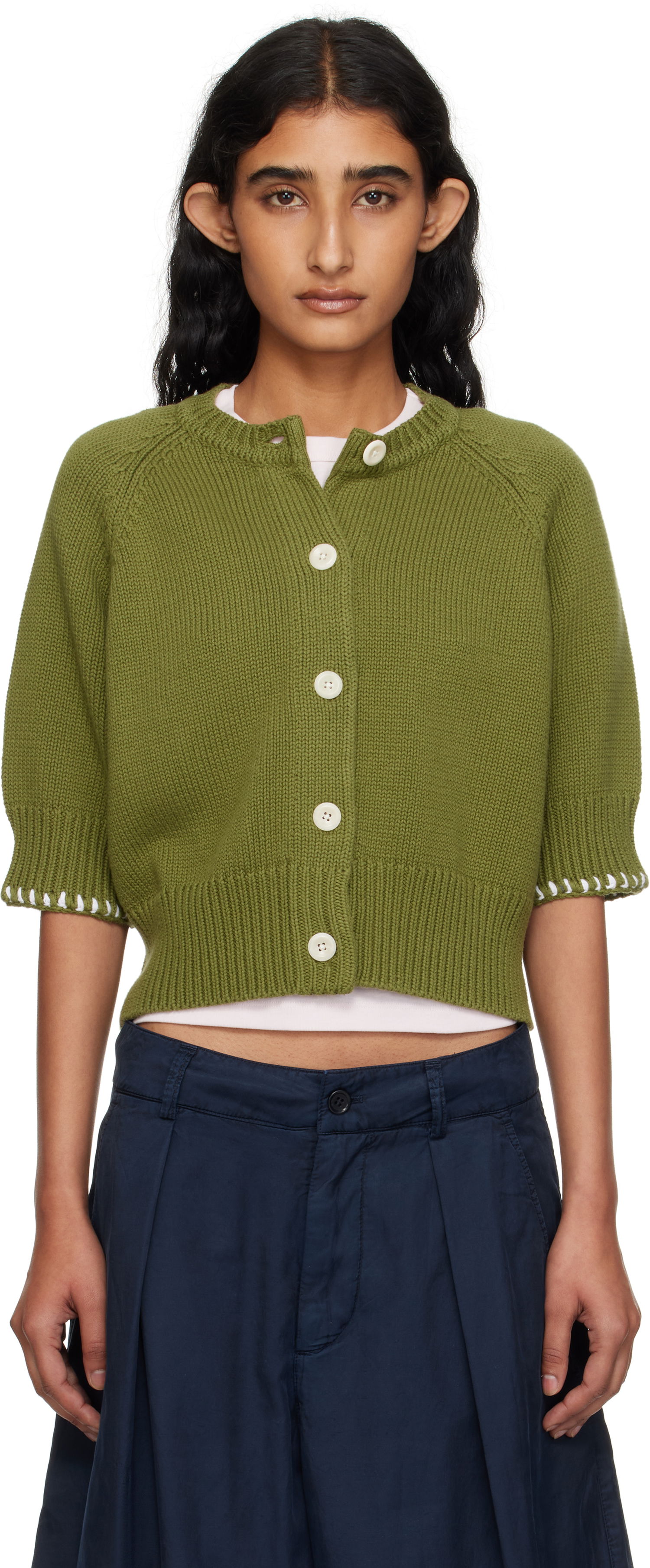 Sweater YMC YMC Kwai Knit Cardigan Grøn | Q8YMA, 0