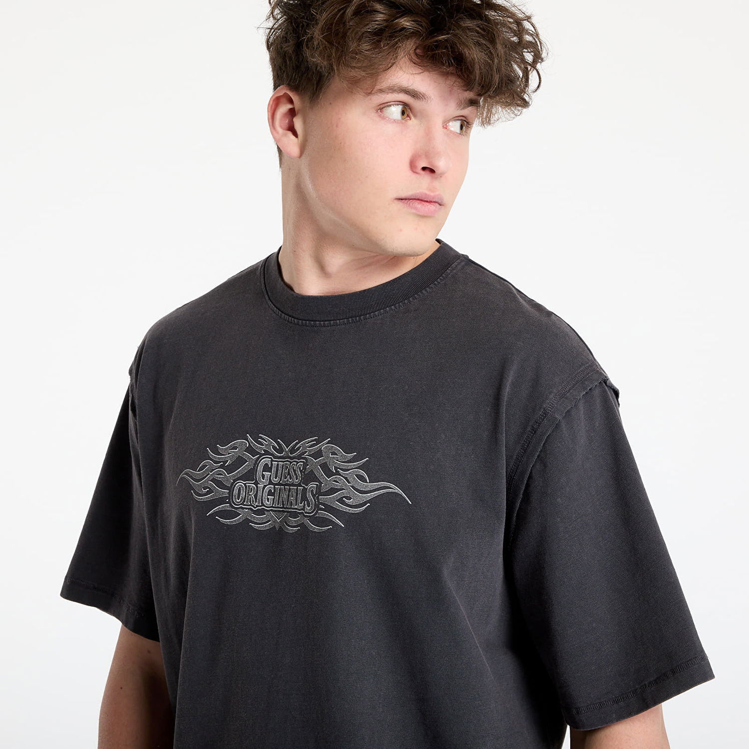 T-shirt GUESS GUESS Originals Eco Heavyweight Tee Sort | M5RI67KCCM1-JBLK, 1