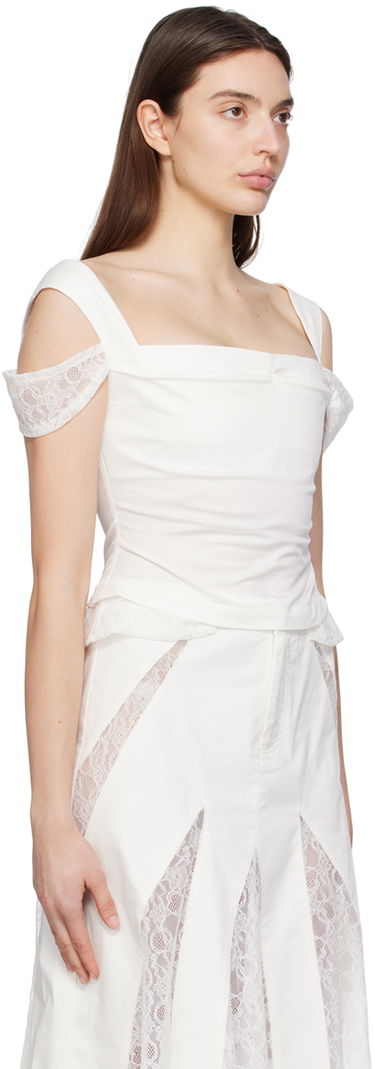 Nederdel Miaou Miaou Renata Lace-Trim Tank Top Hvid | 7133SPSDOV, 1