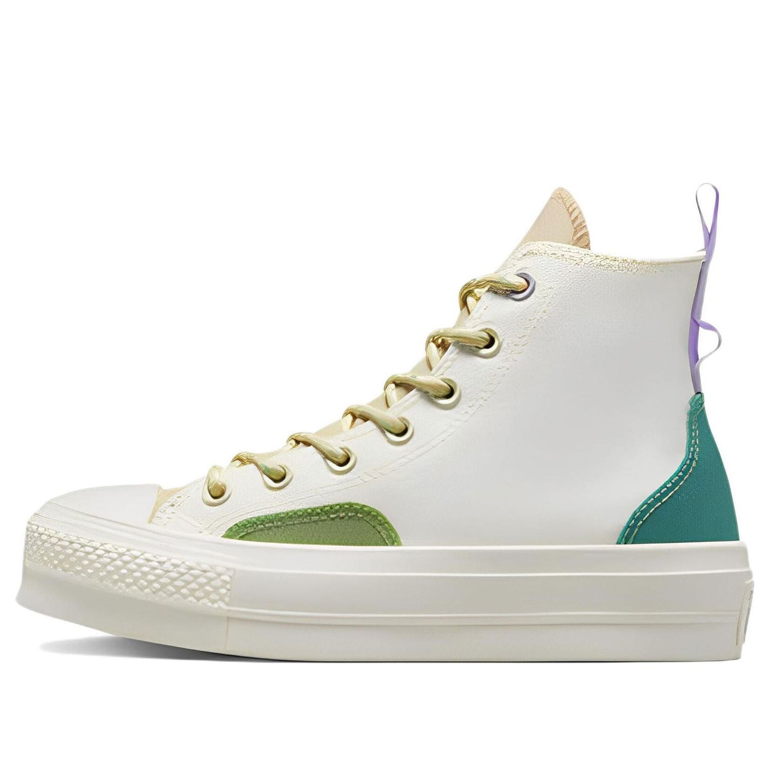 Sneakers og sko Converse Chuck Taylor All Star Lift Platform High Colorblock Overlay Grøn | A05127C, 0