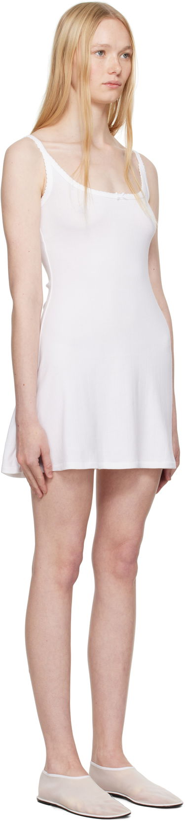 Kjole SKIMS SKIMS Drop Needle Pointelle Cami Minidress Hvid | DS-DRS-8150W, 1