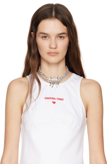 Halskæde SHUSHU/TONG SHUSHU/TONG YVMIN Edition Pearl Butterfly Double Zirconia Necklace Metalisk | 24716SLV00NN, 1