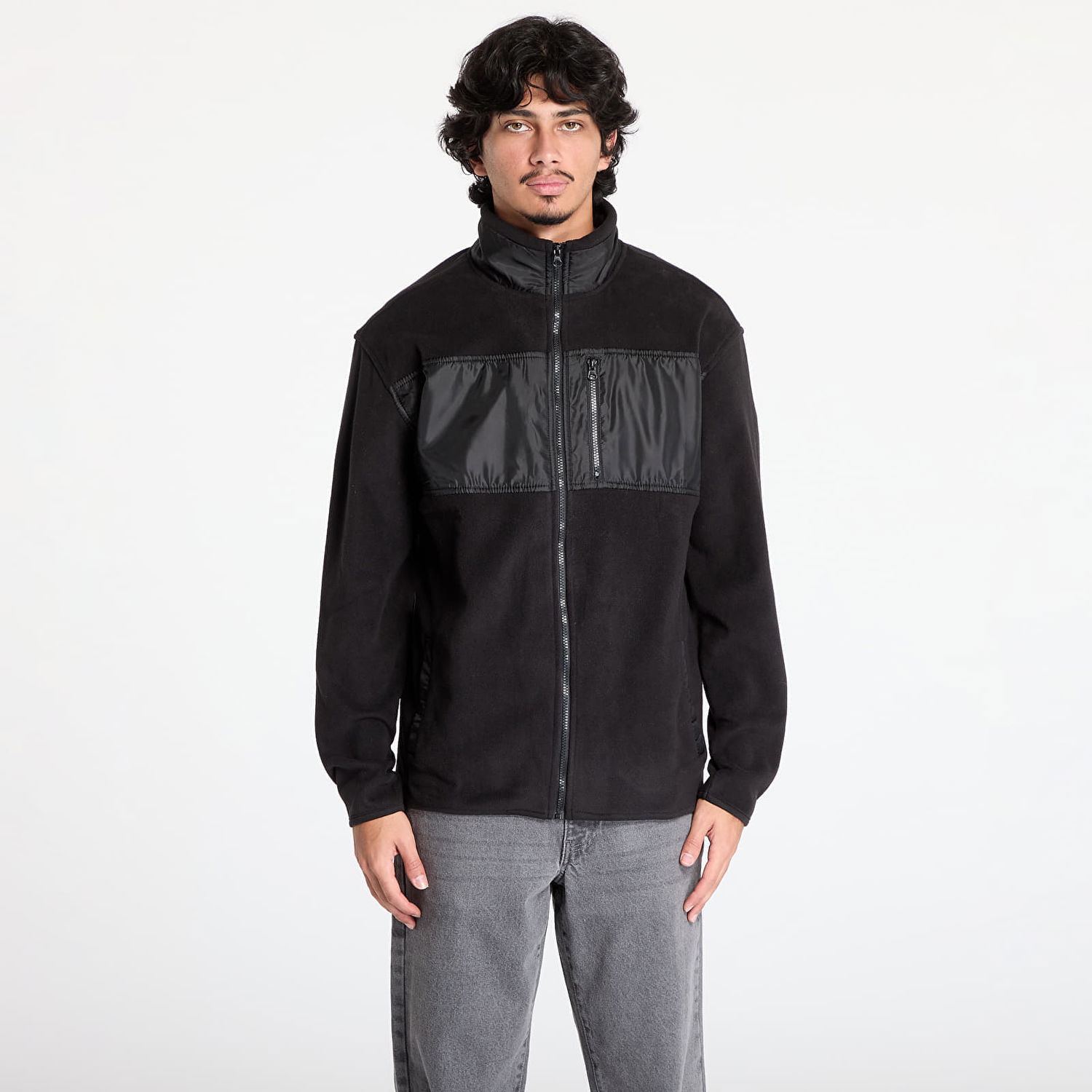 Jakke Urban Classics Fleece Jacket With Patch Sort | TB5533-00007, 0