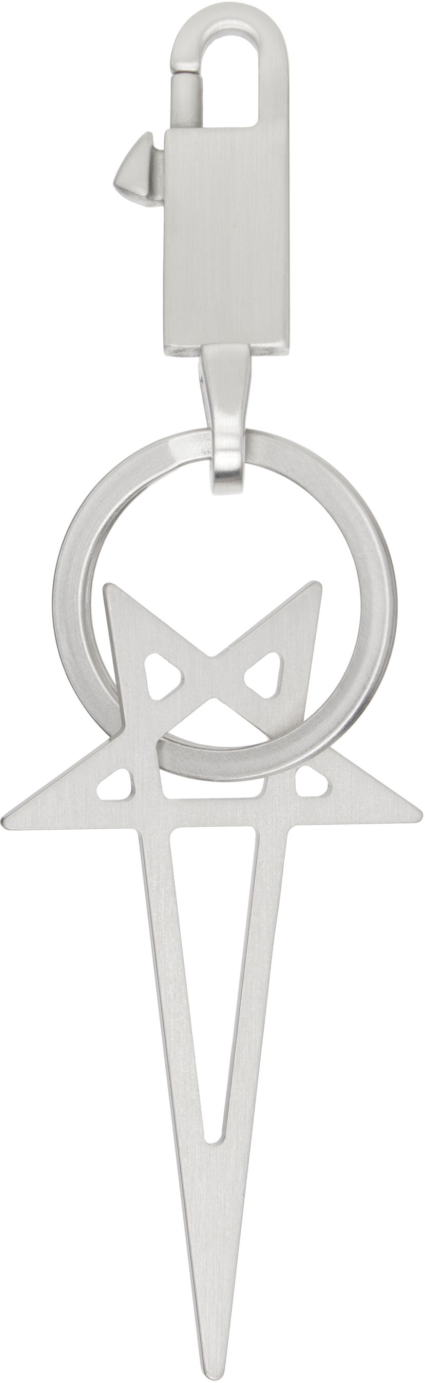Nøgleringe Rick Owens Rick Owens Hollywood Pentagram Keychain Metalisk | RA01E0691 MET