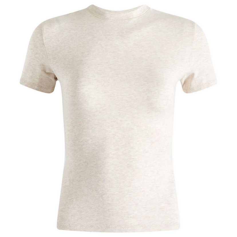 T-shirt SKIMS SKIMS Cotton Jersey T-Shirt, Size Large Beige | AP-TSH-0638-OATHEATHER
