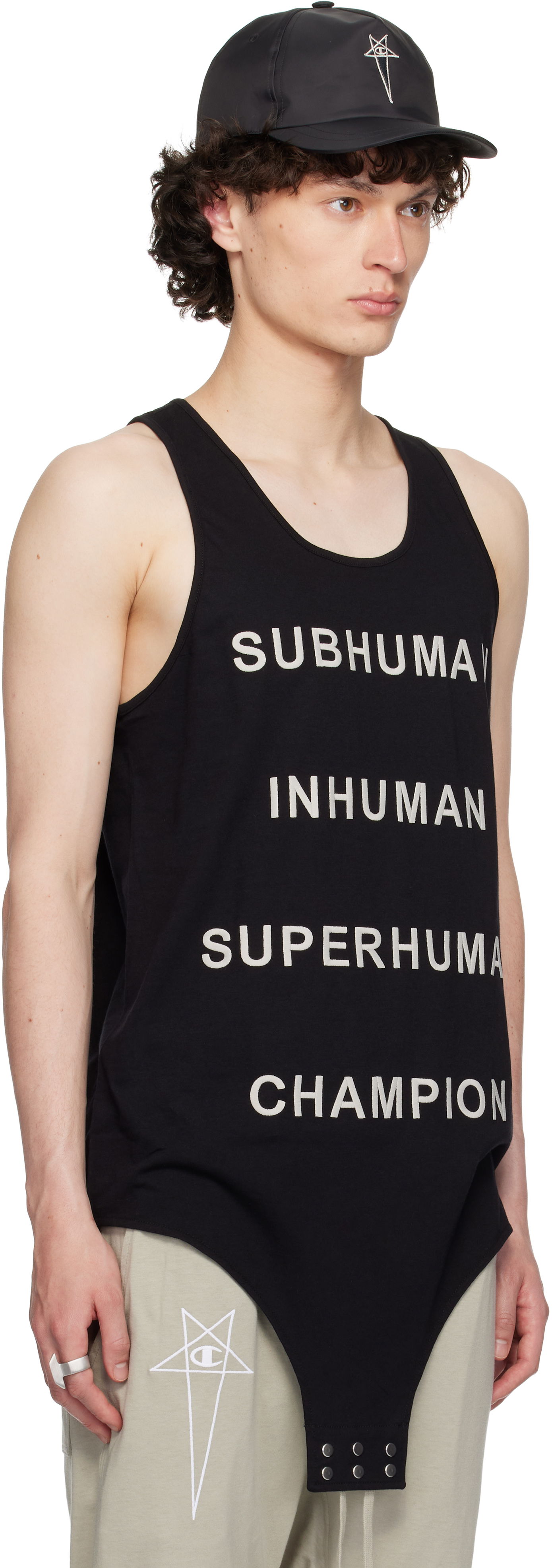 Krop Rick Owens Rick Owens Champion Edition Basketball Tank Top Sort | CM01E1678 CHJG JERSEY, 1
