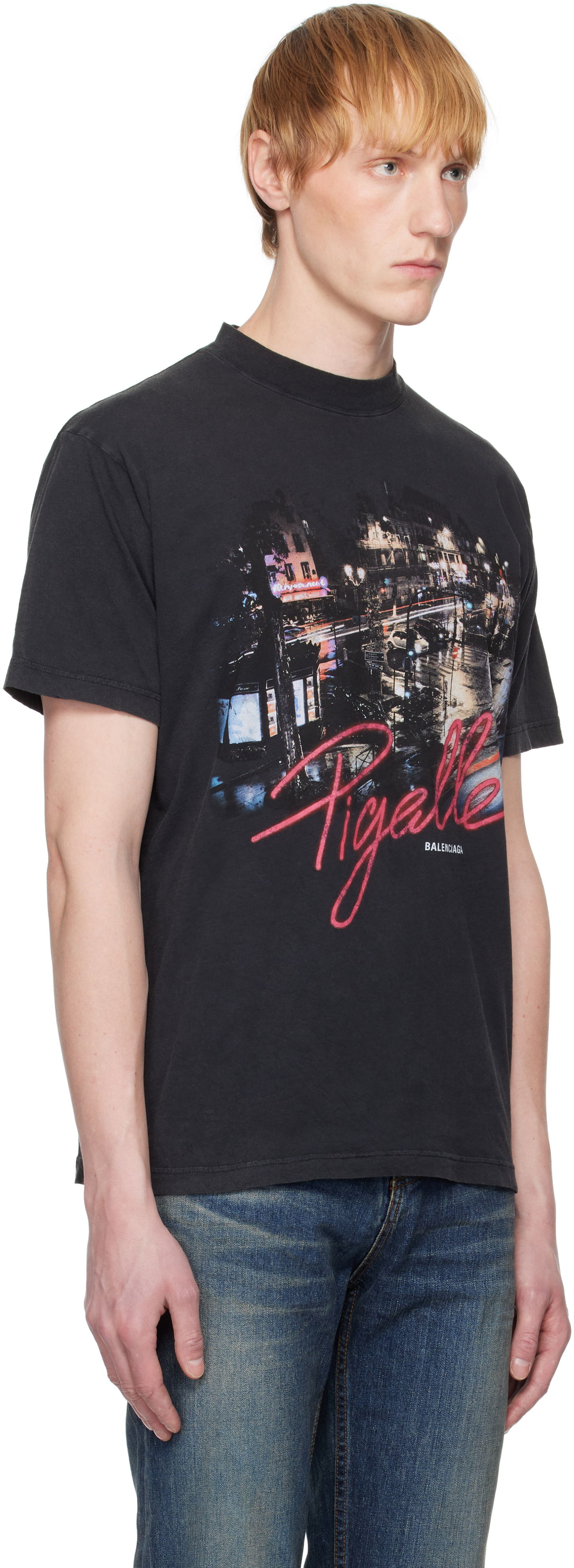 T-shirt Balenciaga Balenciaga 'Pigalle' Small Fit T-Shirt Sort | 809122TRVO1, 1