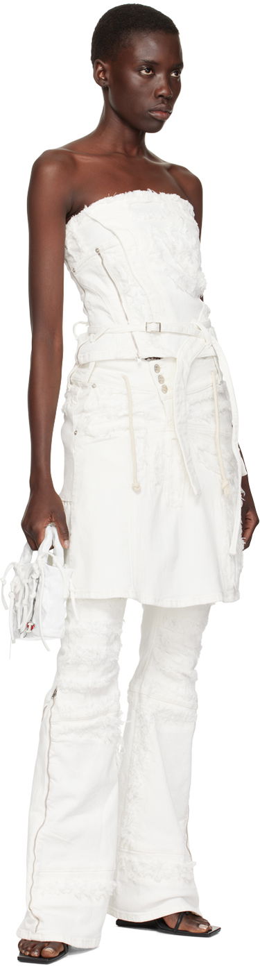 Nederdel Ottolinger Ottolinger Frayed Denim Miniskirt Hvid | 1705701, 3
