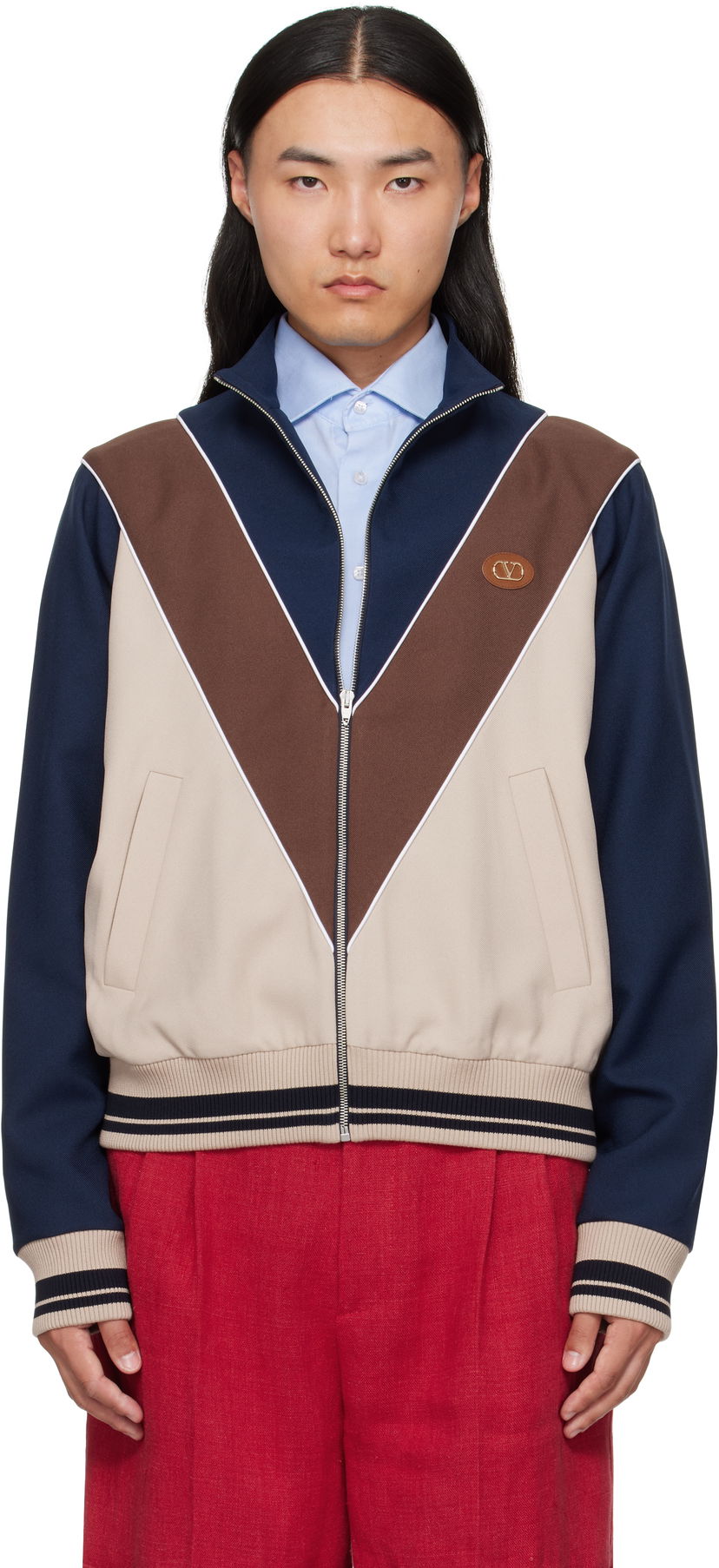 Jakke Valentino Valentino VLogo Patch Zip Jacket Flerfarvet | 7V3MF29LAYY