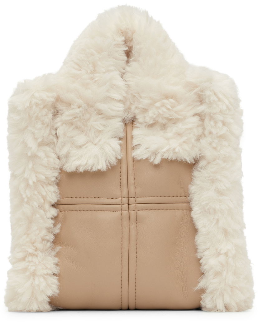 Mulepose STAND STUDIO Stand Studio Lizzie Shearling Tote Bag Beige | 61776-9590