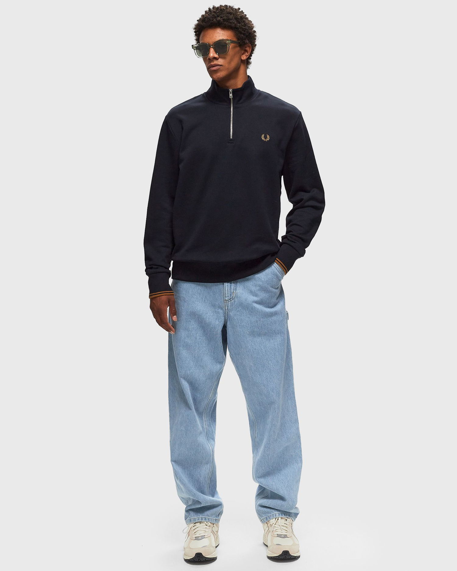 Sweatshirt Fred Perry HALF ZIP SWEATSHIRT Mørkeblå | M3574-R63, 1