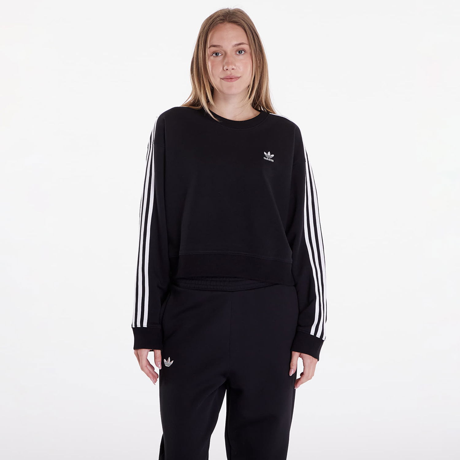 Sweatshirt adidas Originals 3 Stripes Classics Crew Black Sort | IR5522, 0