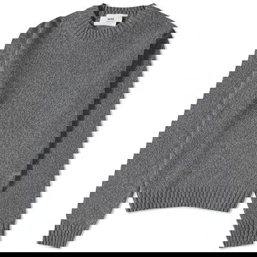 Sweater AMI Tonal Heart Cashmere Crewneck Grå | HKS127-005-055, 0