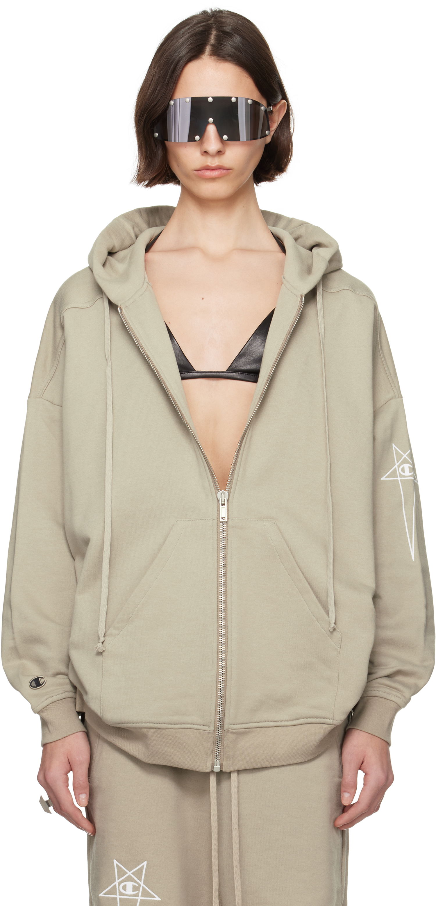 Sweatshirt Rick Owens Rick Owens Champion Edition Jumbo Jason's Hoodie Grøn | CW01E1663 CHFE, 0