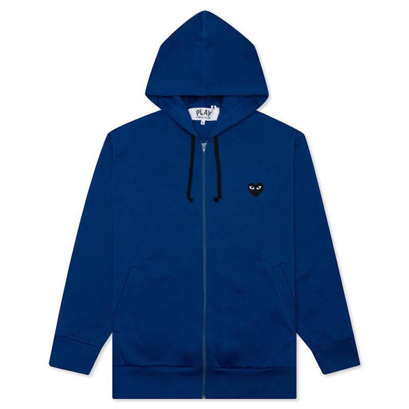 Sweatshirt Comme des Garçons Big Black Heart Zip Hoodie Mørkeblå | AZ-T253-051-2