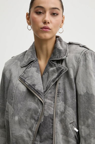 Jakke Fiorucci Fiorucci Acid Wash Denim Moto Jacket Grå | U01FMDJA177DN03DN07, 4