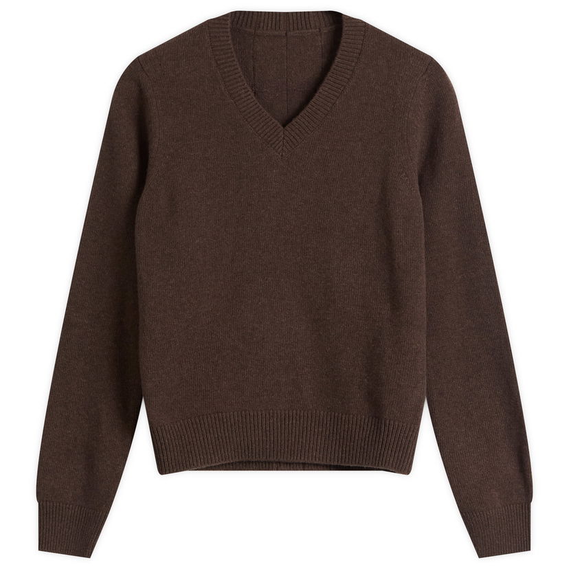 Sweater Maison Margiela MM6 V-Neck Knitted Jumper Brun | S62HN0007-M13187-144