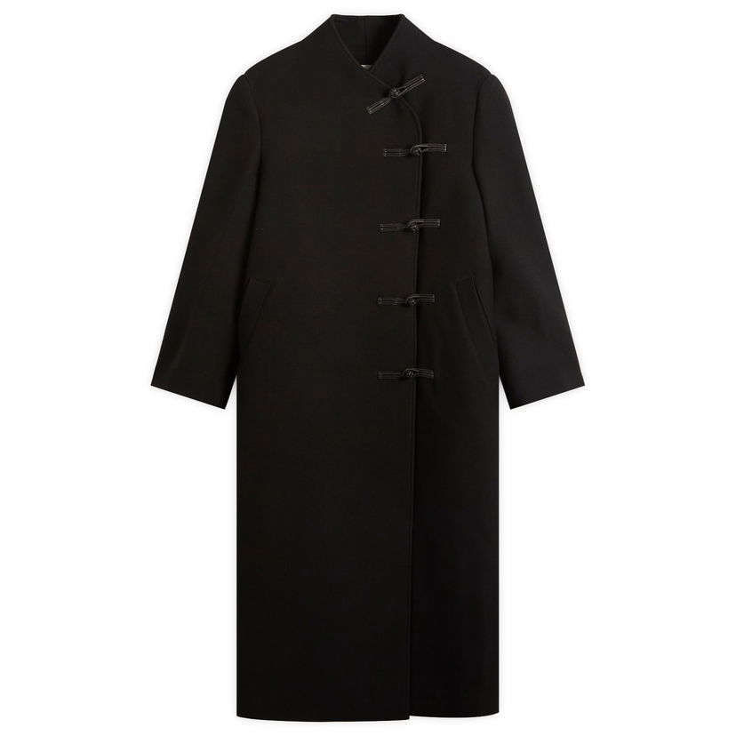Frakker Róhe Mandarin Wool Coat Sort | 417-10-064