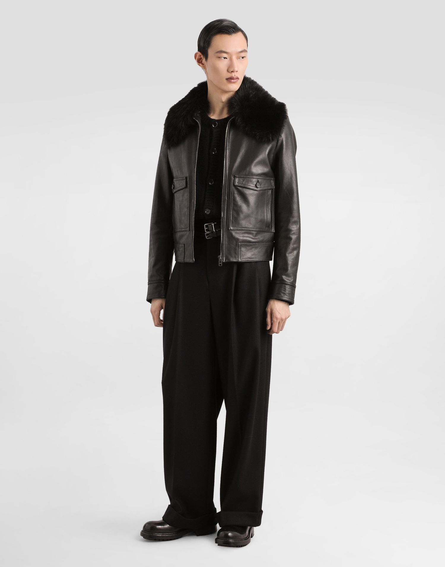 Bukser Dolce & Gabbana Dolce & Gabbana Wool Cropped Trousers Sort | GP168THU2A8N0000, 1