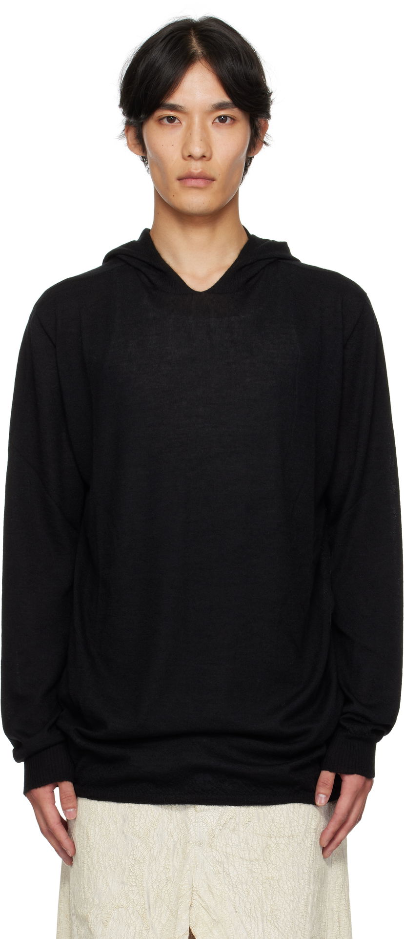 Sweatshirt Rick Owens Rick Owens Concordians Long Sleeve Hoodie Sort | RU02E1623 WS