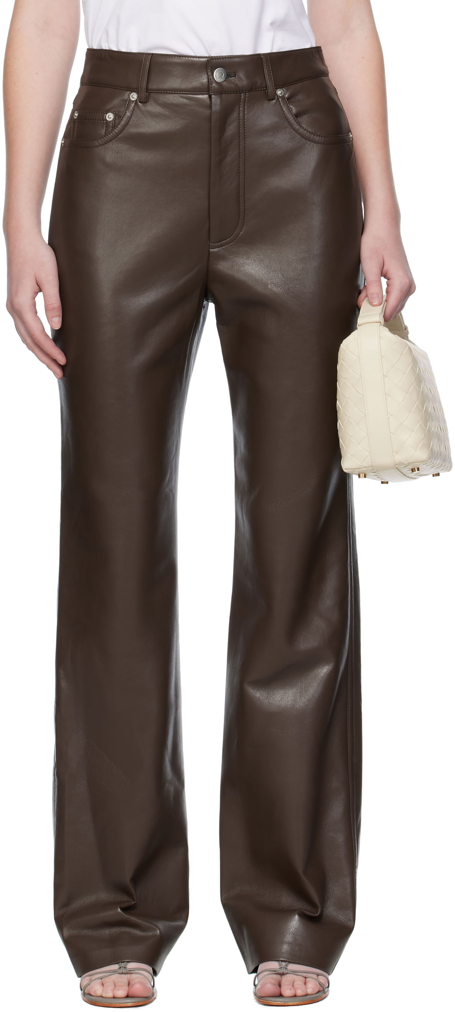Bukser Nanushka Nanushka Seldes Regenerated Leather Trousers Brun | NW25PFPA15278, 0