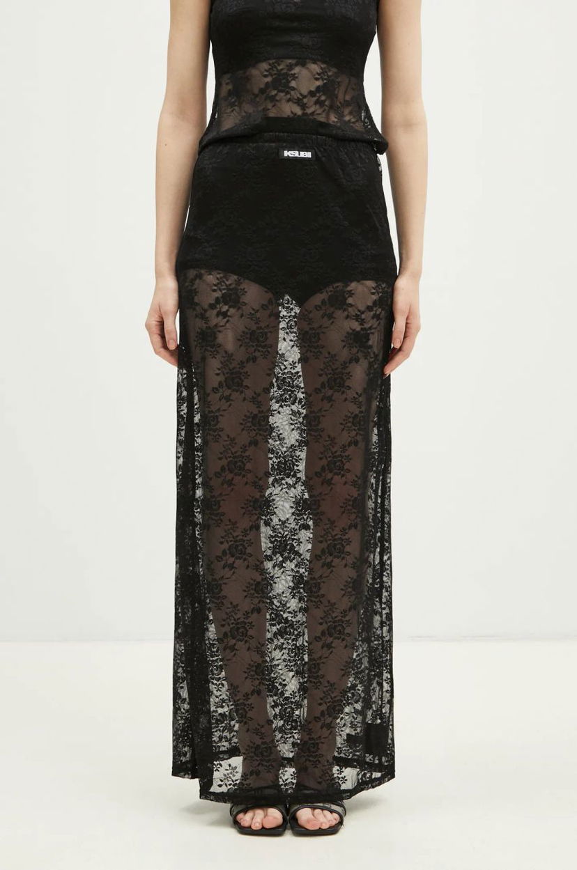 Nederdel Ksubi KSUBI Veneda Slip Maxi A-Line Skirt Sort | WPS25SK004