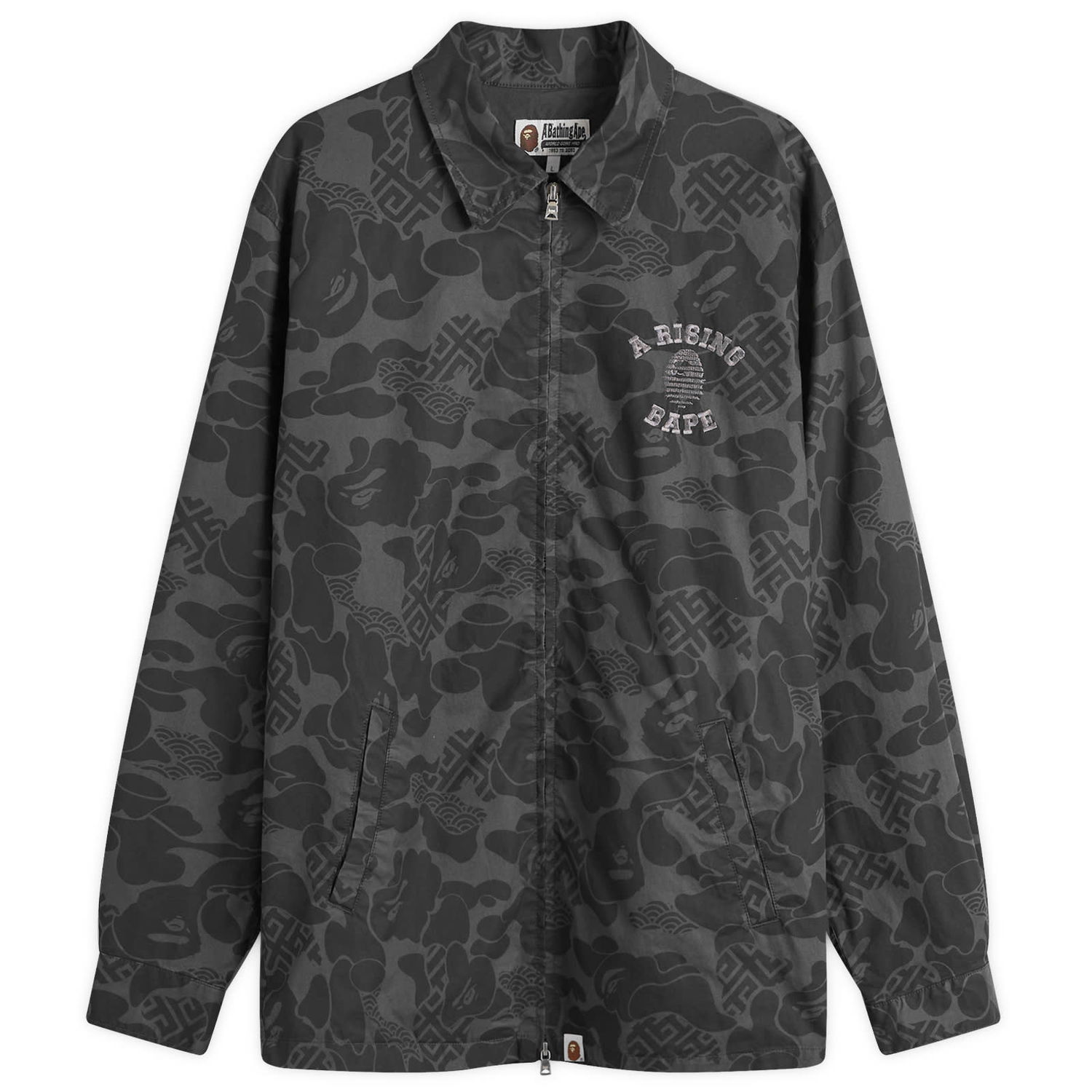 Jakke BAPE A Bathing Ape Men's Asia Camo Zip Jacket in Black, Size Large | END. Clothing Sort | 001LJK201004M-BLK, 0