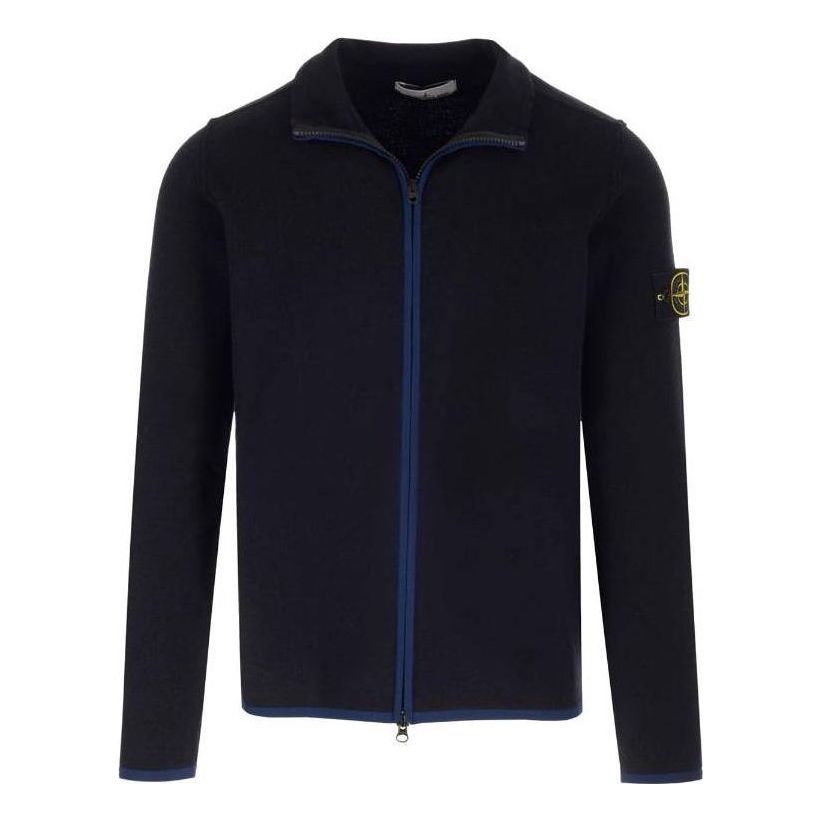 Sweater Stone Island Compass-Patch High-Neck Zipped Cardigan Blå | 7915503A1-V0020, 0
