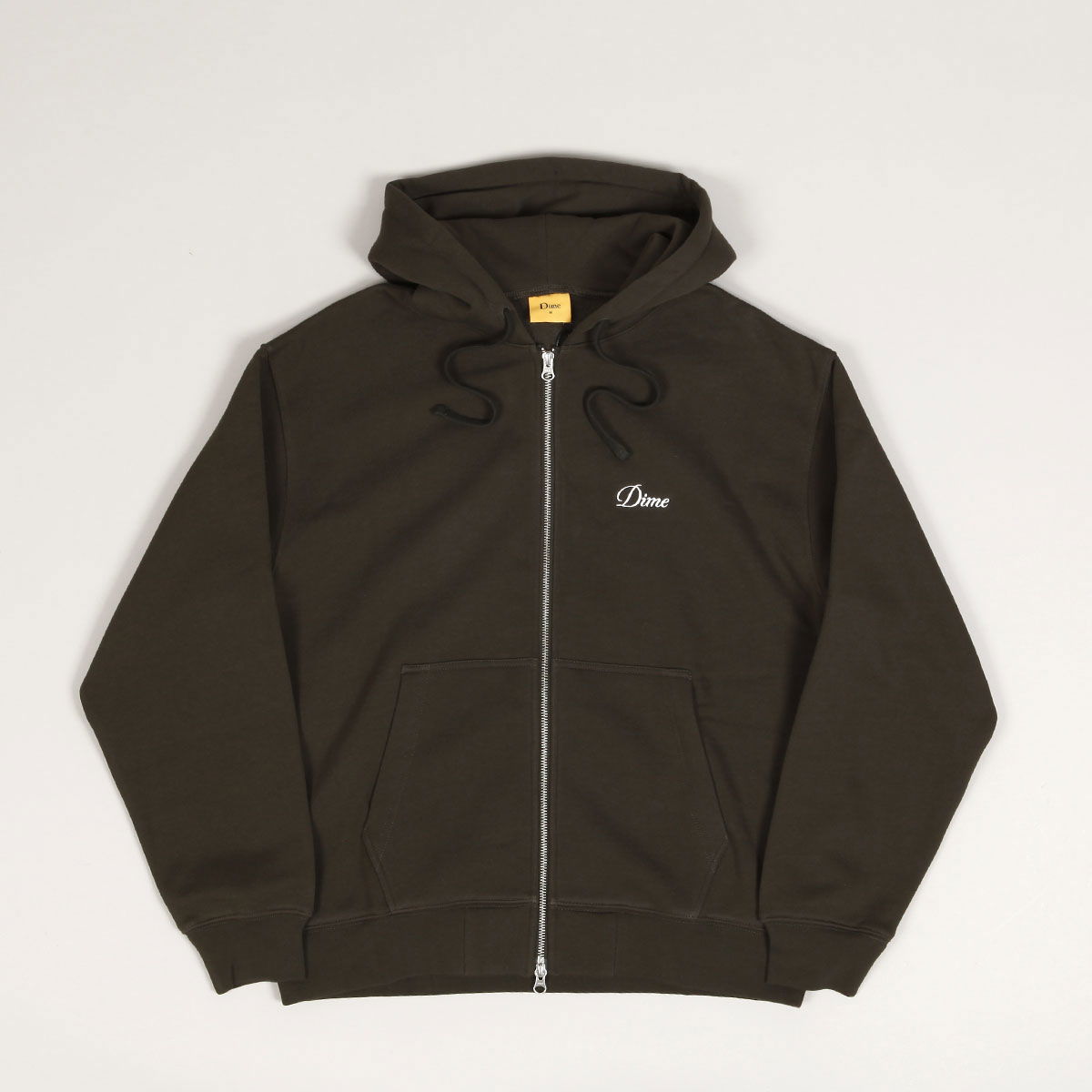 Sweatshirt Dime Cursive Zip Hoodie Grøn | DIMEFA2425BLK, 1