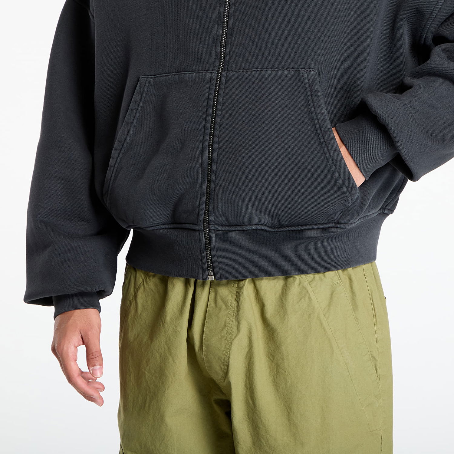 Sweatshirt Palm Angels Palm Angels GD Curved Logo Zip Hoodie Sort | PMBE02AF25FLE0021310, 1