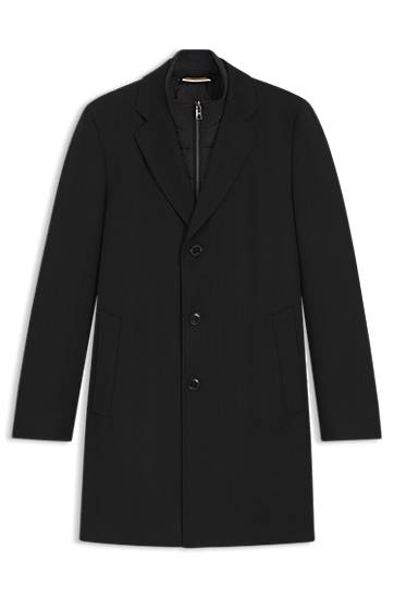 Frakker BOSS Slim Fit Water-Repellent Coat with Detachable Bib Sort | 50551117, 0