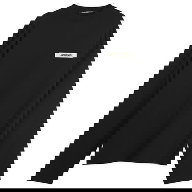 T-shirt Jacquemus Jacquemus Grosgrain Logo Long Sleeve T-Shirt, Size Large Sort | 25HTSM00570AJ00226-990, 0