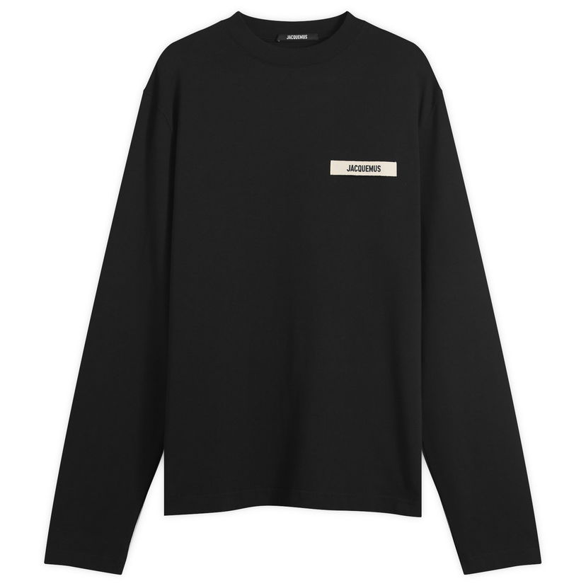 T-shirt Jacquemus Jacquemus Grosgrain Logo Long Sleeve T-Shirt, Size Large Sort | 25HTSM00570AJ00226-990