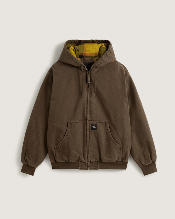 Jakke Vans Workwear Hooded Jacket with Plaid Lining Brun | VN000P79EMP, 0