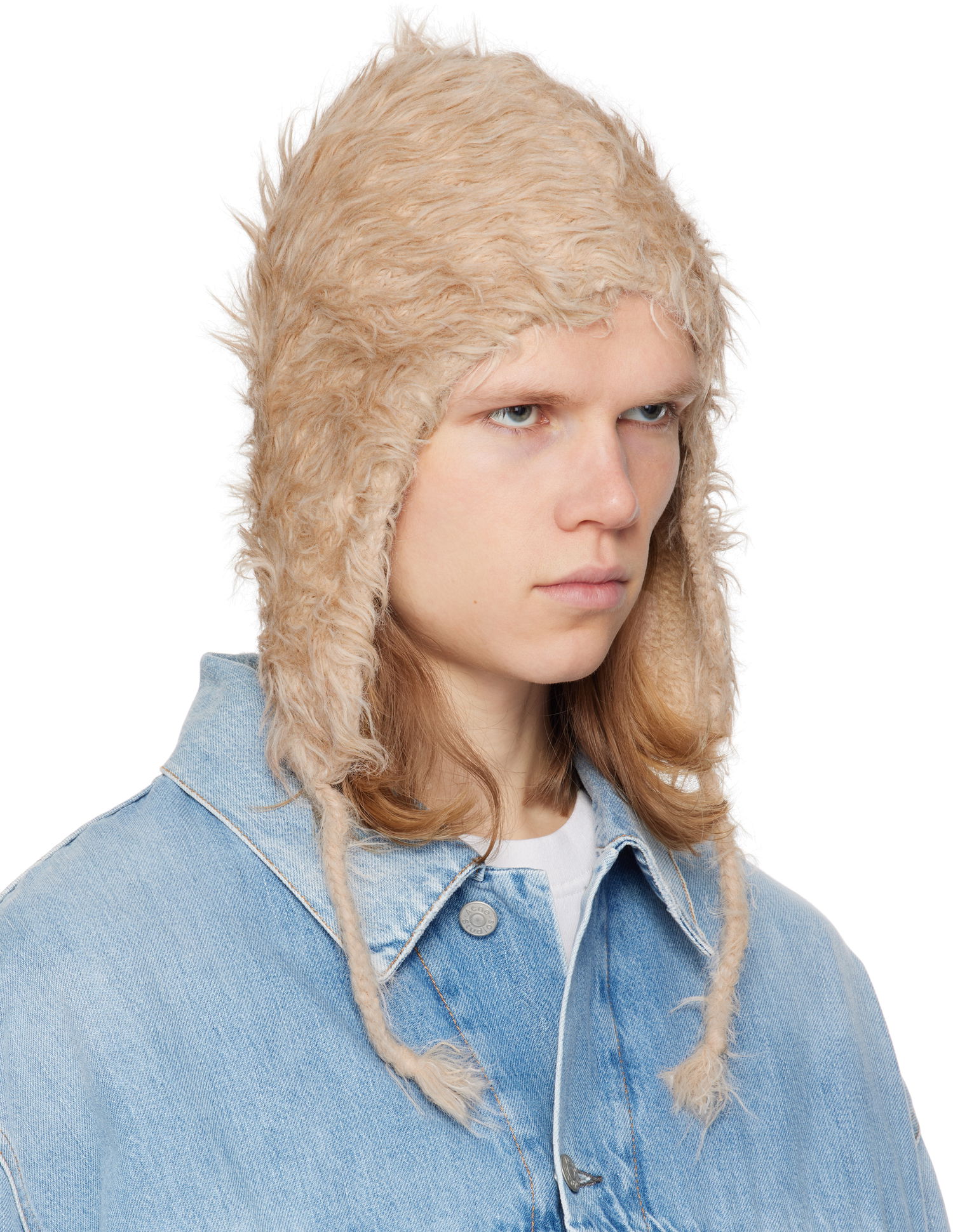Hat Acne Studios Acne Studios Fluffy Beanie Beige | C40395-, 1
