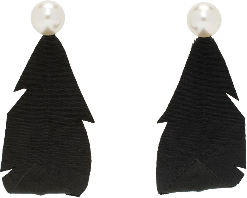 Øreringe Marni Marni Fabric Feather Earrings Sort | ORMV0560A0 T2001